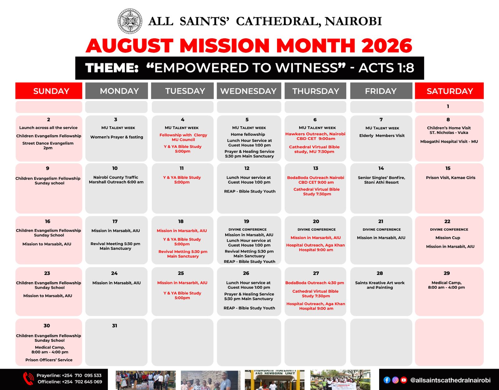 Mission month Calender